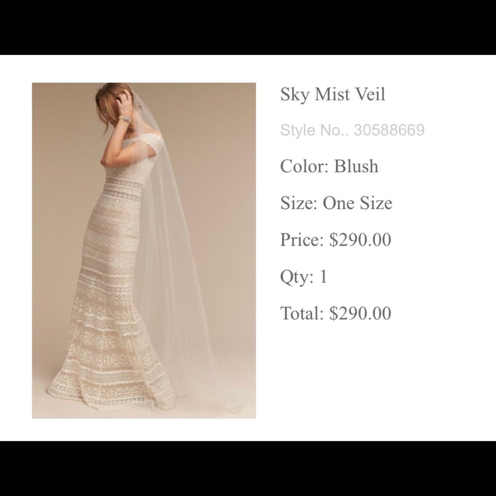 BHLDN Skymist Veil in Blush